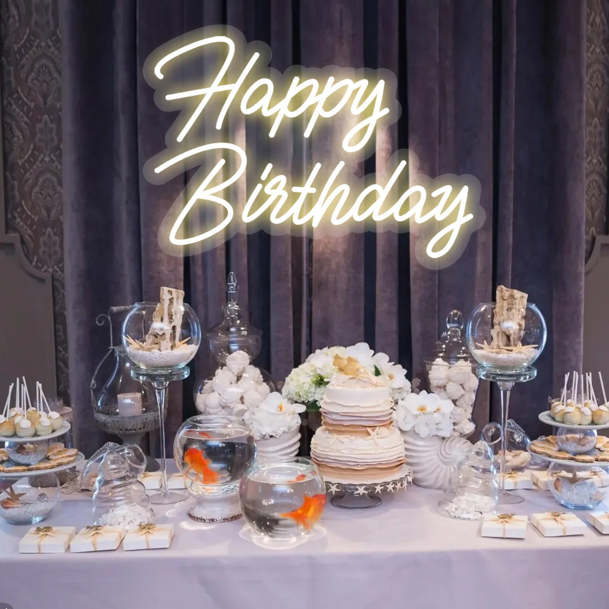 Kelly Led Neon Signs Happy Birthday USB Powered Neon Lights For Birthday Party Bedroom Living Room Wall Decor Gifts Neon Signs