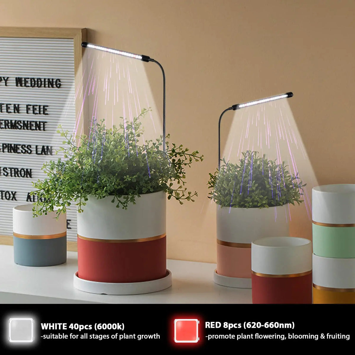 KEBINCPLED USB 5V Grow Lamp Full Spectrum Plant Lights With Control Fitolamp Lights Home Indoor Flower Seedling Clip Phyto Lamp