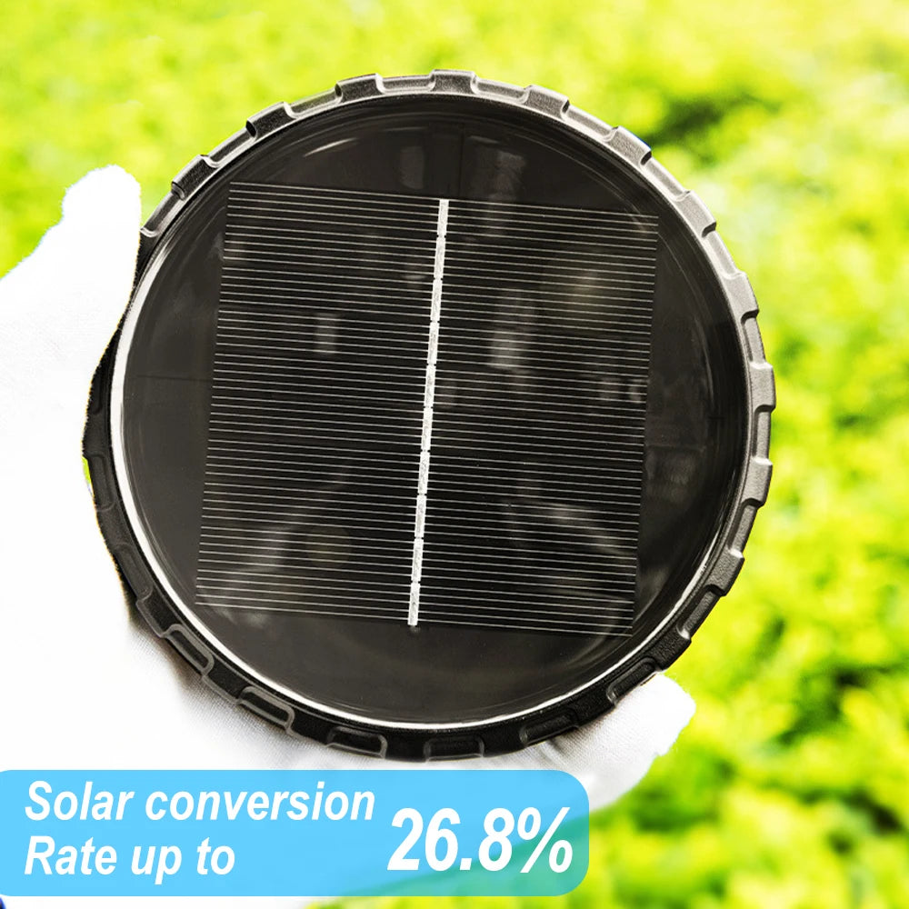 Solar Floor Lamp with Plant Stand Waterproof Outdoor Solar Wall Fence Light 3 Lighting Colors Metal Garden Decor Plant Deck Step