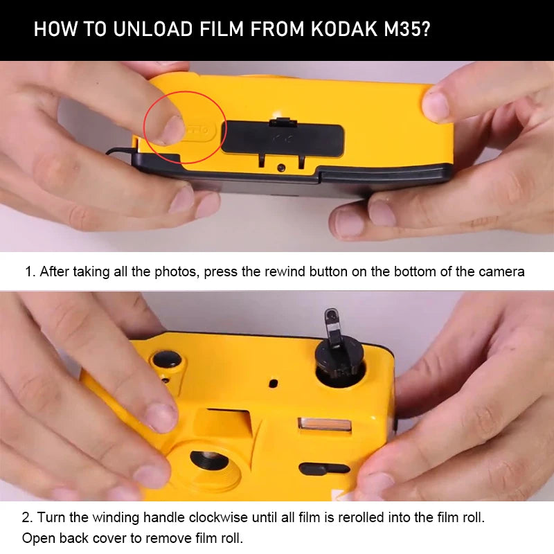 Kodak M35 Retro 135 35mm Reusable Film Camera Yellow/Classic Blue/Flame Scarlet with Flash Function Reusable Film Camera