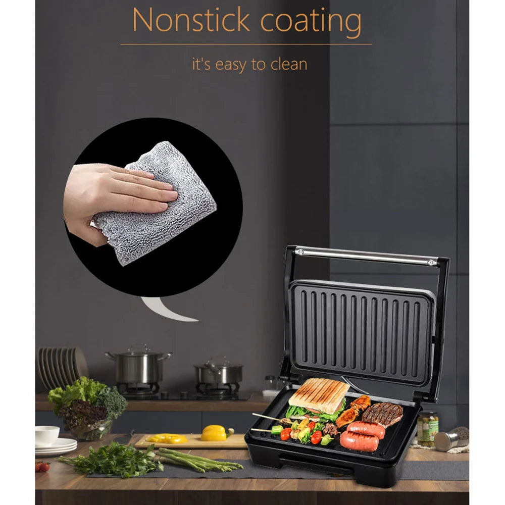 Household Mini Steak Machine Hamburger Fried Egg Electric Sandwich Maker Non Stick Surface Grill Toaster - Stereotech