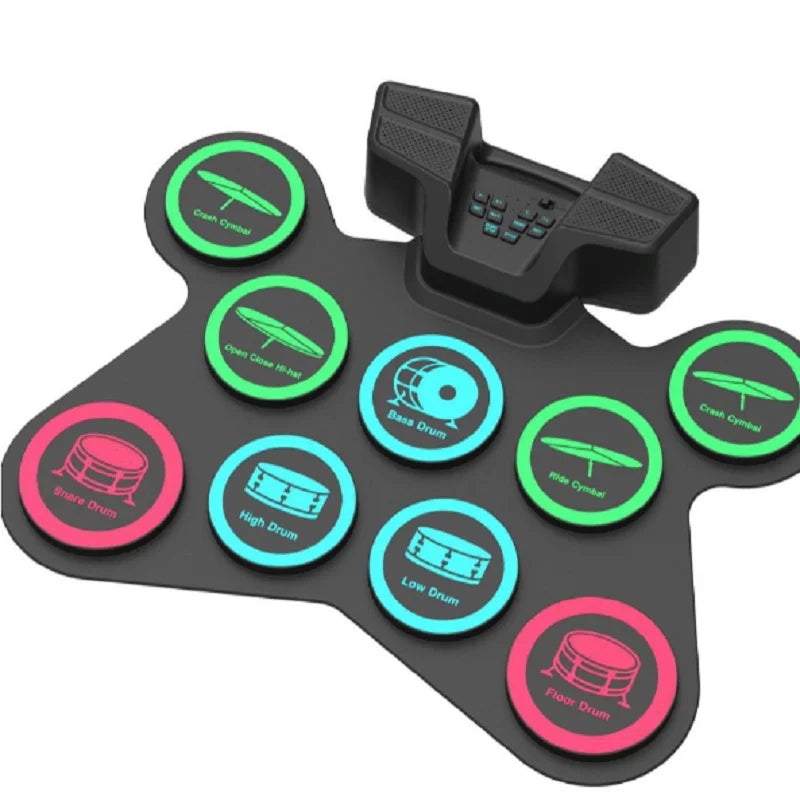 Hand-rolled Drum Kit with Horn, Portable Electronic Drum Kit