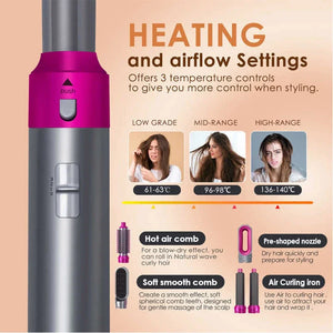 New 5 In 1 Hair Dryer Professional High-Speed Curling lron Hot Air Comb Set For Dyson Airwrap Straightener Styling Tool
