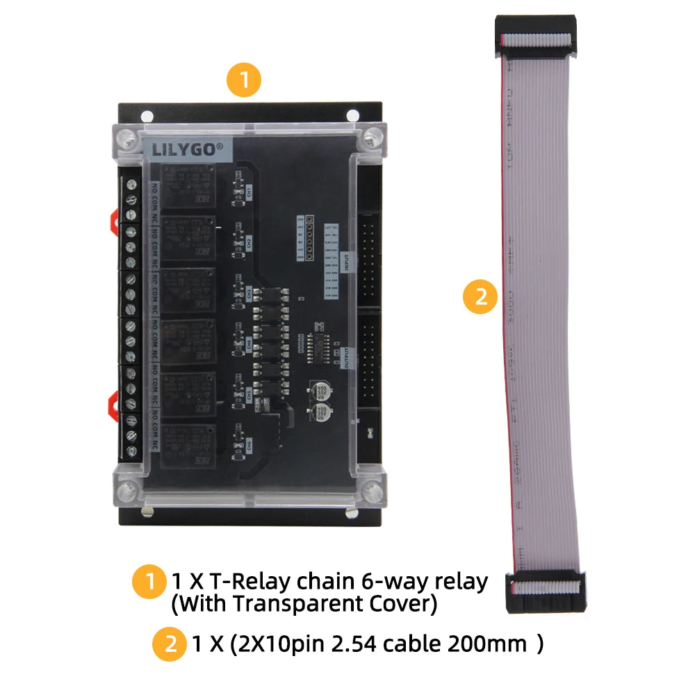 LILYGO® T-RelayS3 ESP32-S3 6-Way Relay Development Board ESP32-S3-WROOM-1U Wireless Module WiFi Bluetooth Expandable LCD Display