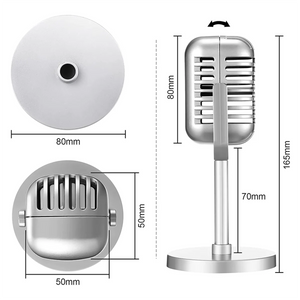 Classic Retro Dynamic Vocal Microphone Vintage Mic Universal Stand for Live Performance Karaoke Studio Recording Gold - Stereotech