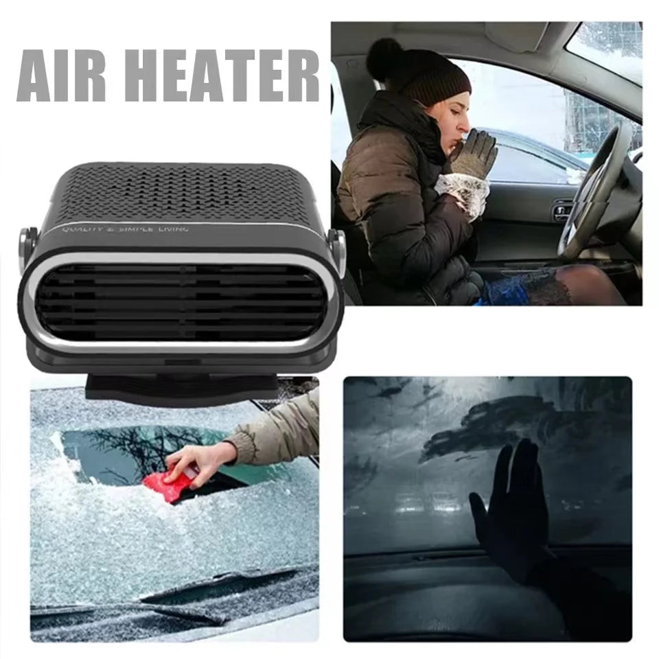 12V 2-in-1 Car Heater Universal Windshield Fast Heating Defrost Defogger 360 Degree Rotation Auto Heater Interior Accessories