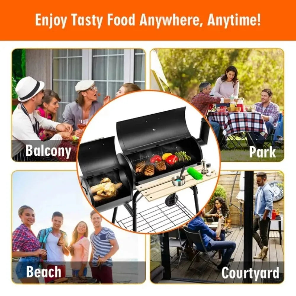 Outdoor BBQ Grill Charcoal Barbecue Pit Patio Backyard Cooker Smoker Camping Furnace Electric Grills Brazier Garden Supplies Bar - Stereotech