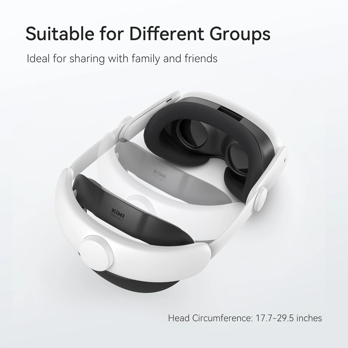 KIWI design Comfort Head Strap Compatible with Quest 3 Adjustable Elite Strap Replacement for Enhanced Support VR Accessories