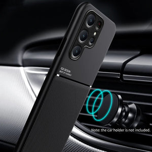 For Samsung Galaxy S24 Ultra 5G Case Leather Magnetic Holder Phone Case For Samsung S24 + Plus S 24 Ultra Shockproof Back Cover