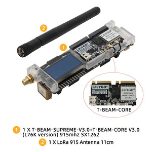 LILYGO® SoftRF T-Beam SUPREME ESP32-S3 LoRa Development Board with SX1262 868/915MHz GPS U-blox L76K WiFi Bluetooth 1.3inch OLED