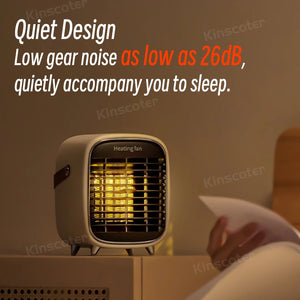 KINSCOTER Home Electric Space Heater 800W Portable Silent Warmer Fan PTC Ceramic Heating With Safety Power-Off for Office Desk