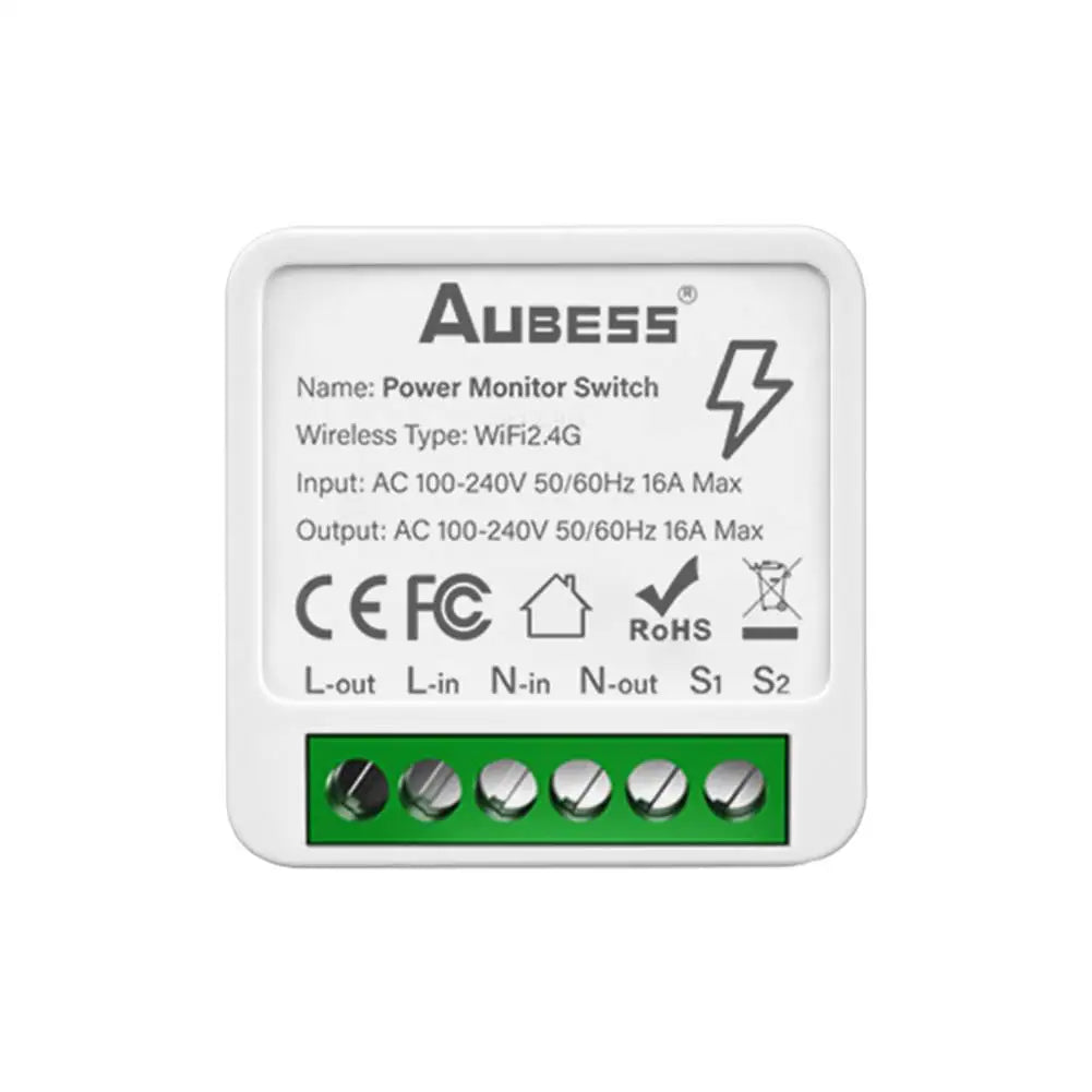 Tuya Smart Zigbee/WiFi Mini Switch 2-way Control Light Breaker With Energy Monitor SmartLife Remote Support Alexa Google