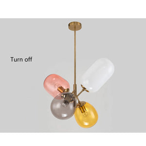 4 Colorful LED Balloon Chandelier Colorful Glass Ball Bubble Ceiling