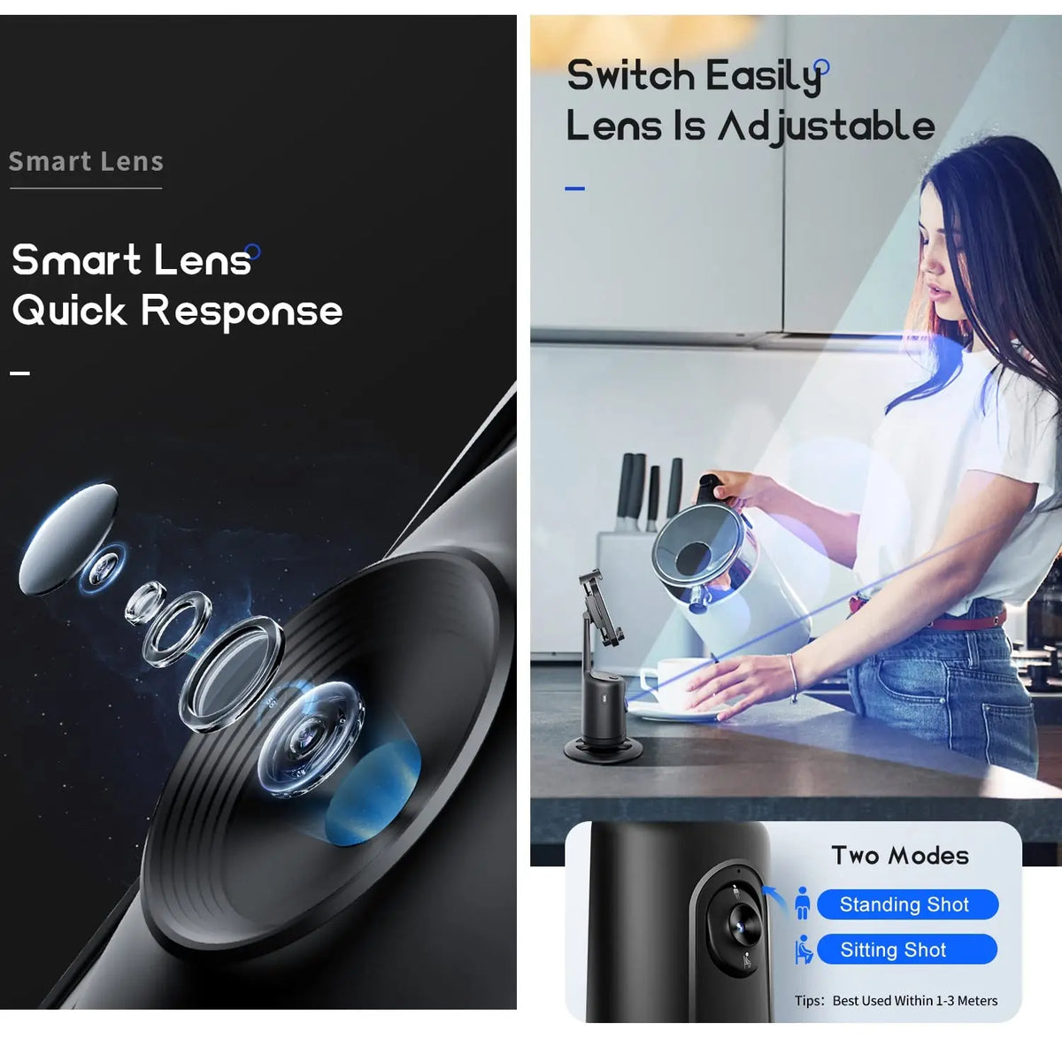 Auto Tracking Phone Holder Auto Face Tracking 360 Rotation Fast Face &amp; Object Tracking Cameraman Robot