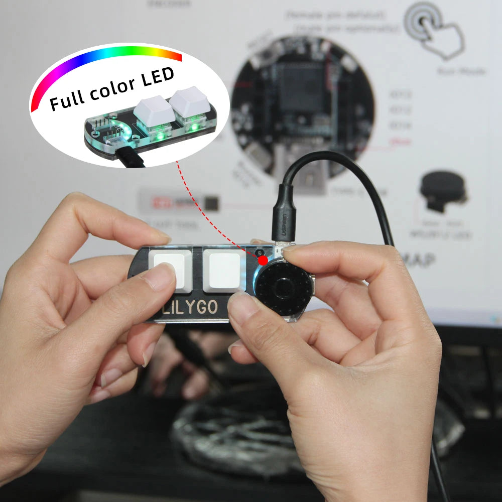 LILYGO® T-Encoder Shield V1.0 CH552 Customize Macro Keys With APA102 RGB LED Development Board T-Encoder Button Expansion Module