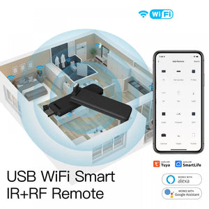 Smart Home Automation Usb Tuya Work With Alexa Home Wifi Remote Switch Wireless Voice Control Ir Rf Remote Controller - Stereotech