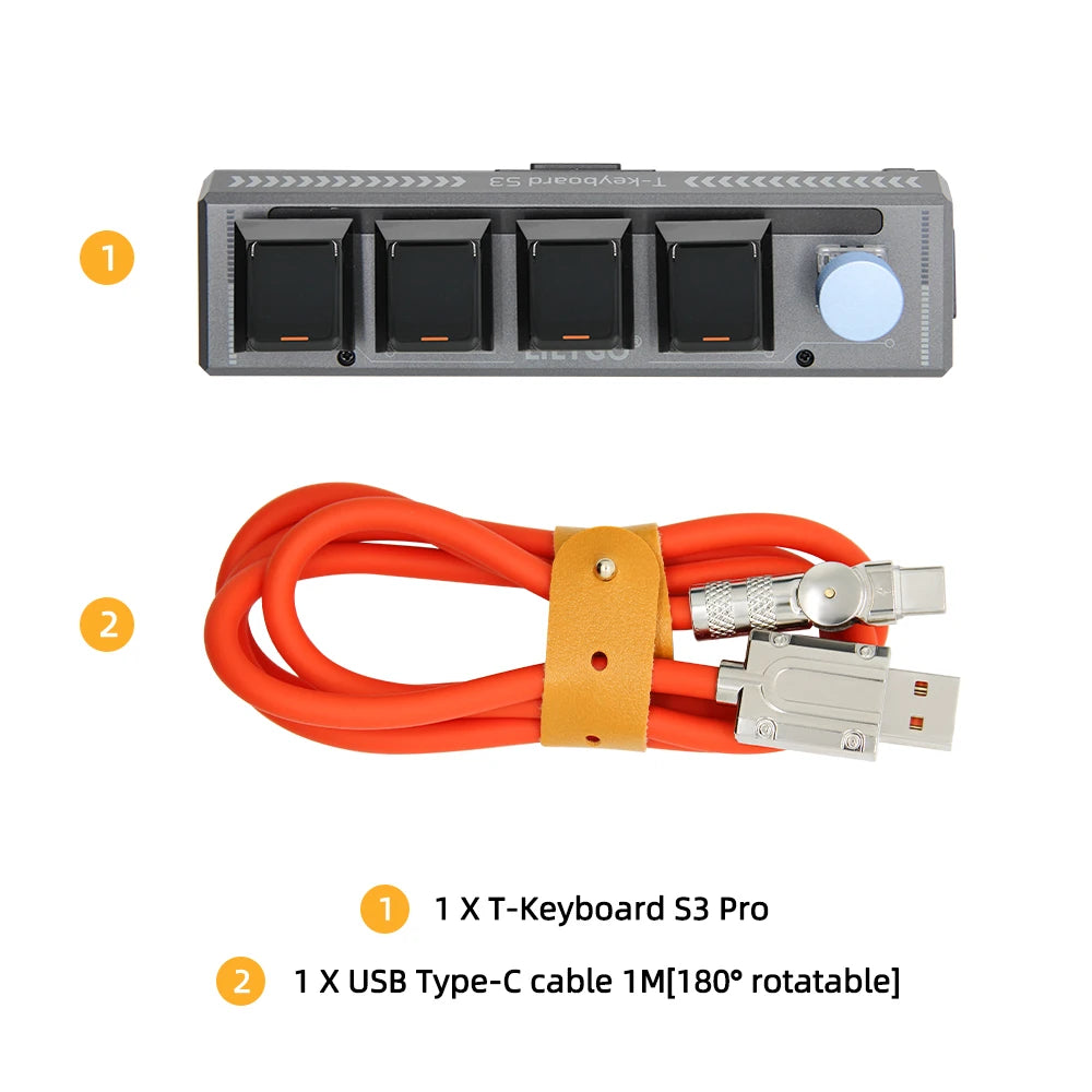 LILYGO® T-Keyboard-S3 Pro ESP32-S3 Keyboard Development Board 0.85-inch LCD Button WiFi Bluetooth WS2812 RGB Encoder Module