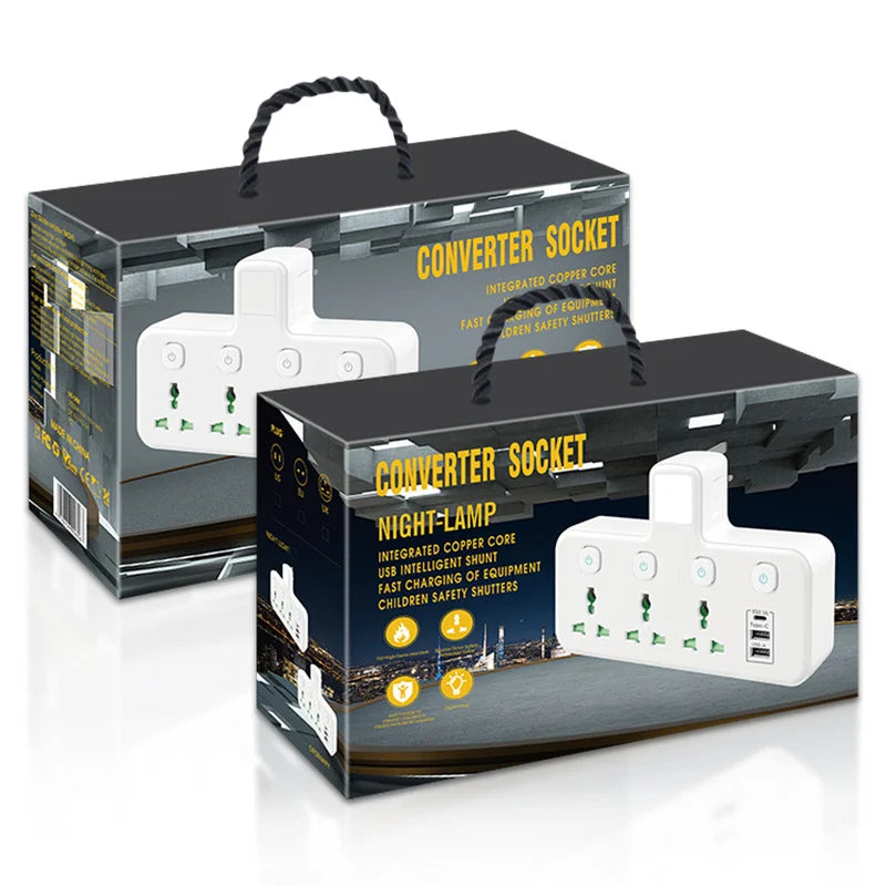 EU UK US Plug AC Outlet Power Strip Multiprise Wall Socket Universal Network Filter USB Type C Adapter for Home night light