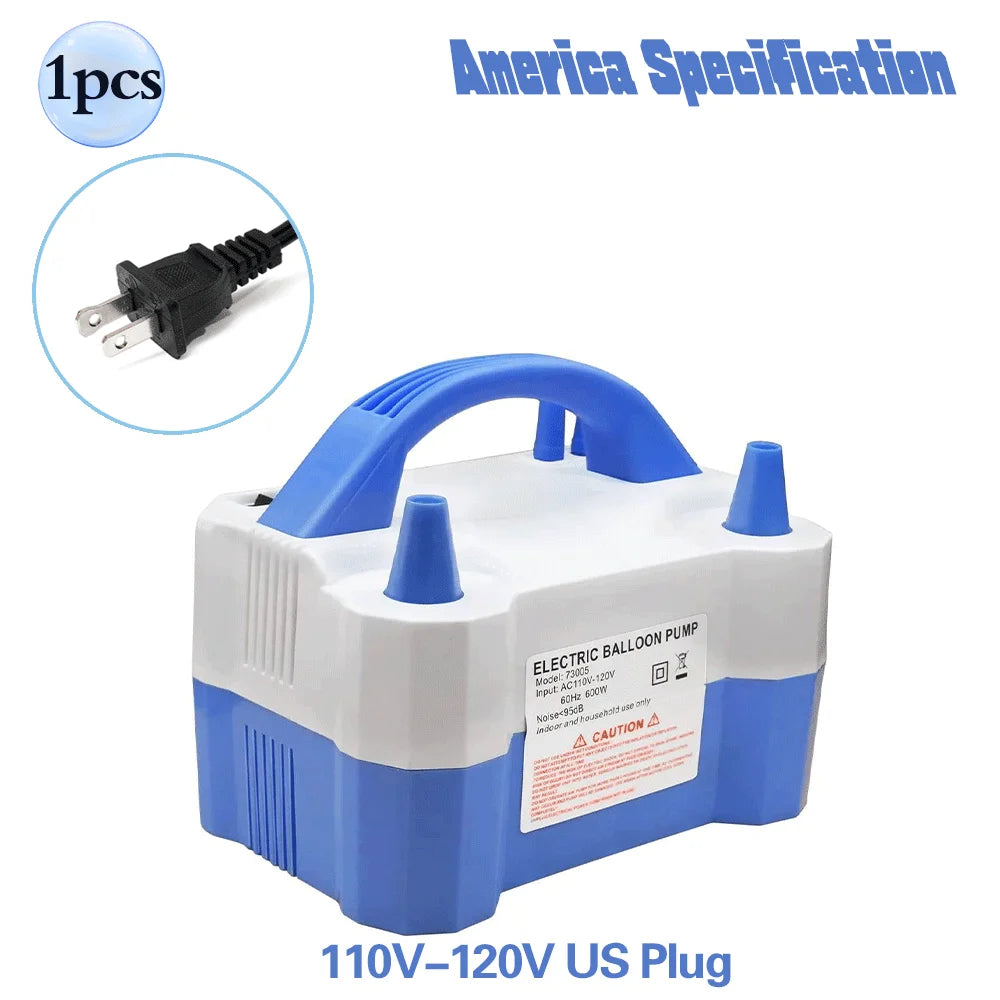 High-voltage Double-hole AC Portable Electric Balloon Pump US-Plug EU-Plug 110V/220V Balloon Air Pump Inflator For Party Wedding
