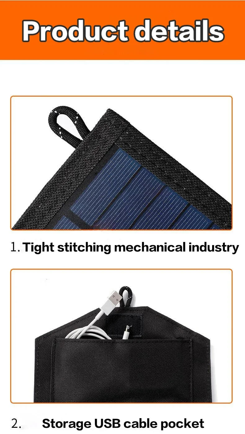800W Foldable Solar Panel Portable 6-fold  Solar Panels Charger USB 5V DC Full Time Power Solar Panel Mobile Power Supply - Stereotech