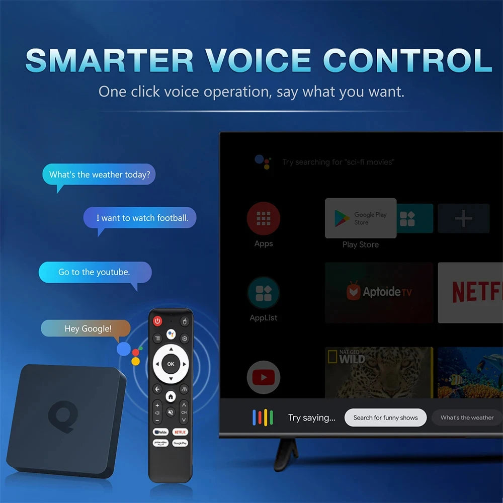 Android14 Smart TV Box Q1 Allwinner H313 Supports 2.4G&amp;5G Dual Wifi 8K 64G 128G Rom Google Media Player TV Box Voice Set Top Box