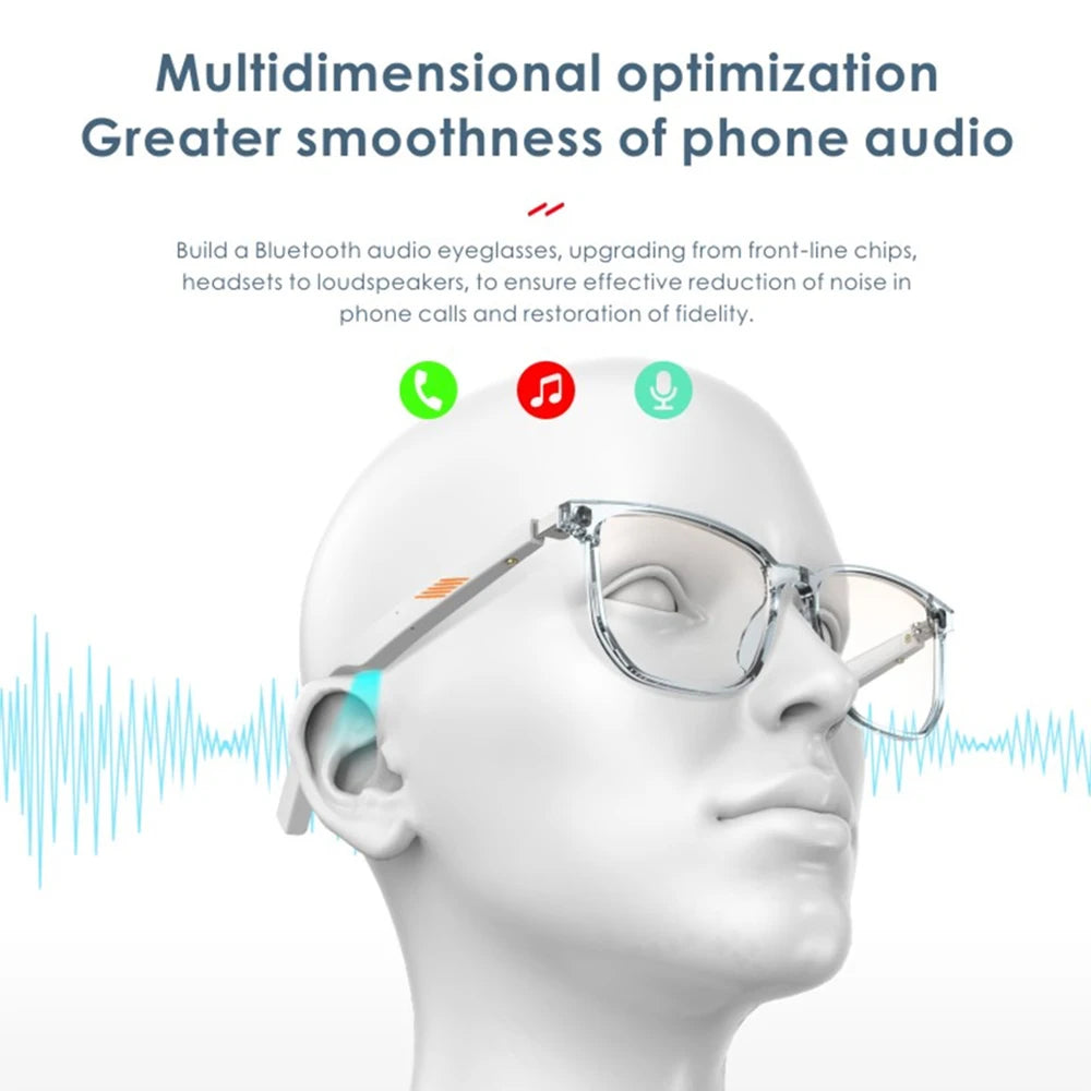 Smart Anti-Blue Light Bluetooth Glasses Stereo Sound Wireless Bluetooth Headset for Driving Working Gaming Hands-free Call