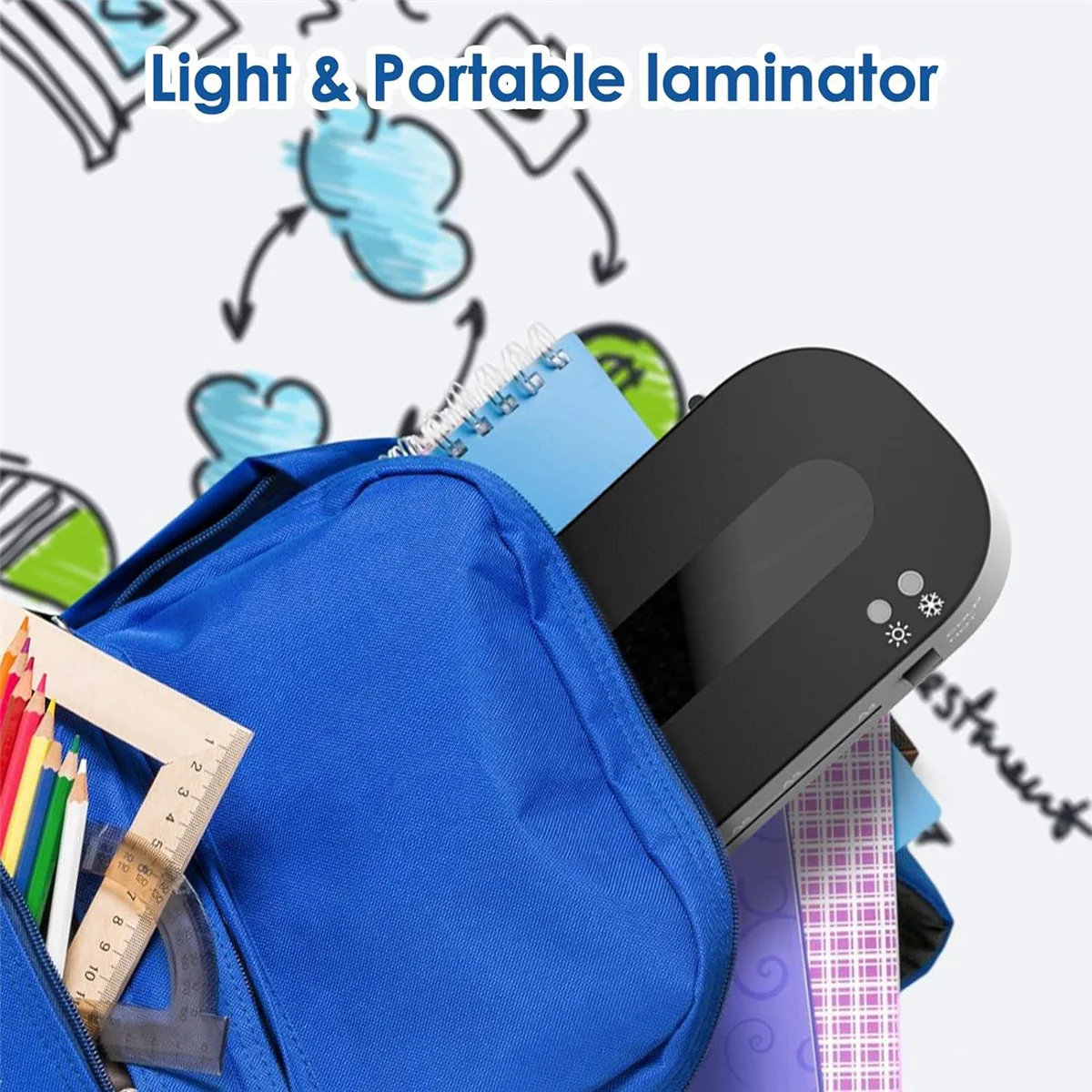 Thermal Laminator Machine A4 Personal Laminator for Teachers, Mini Laminator Kit for School Home Office-US Plug