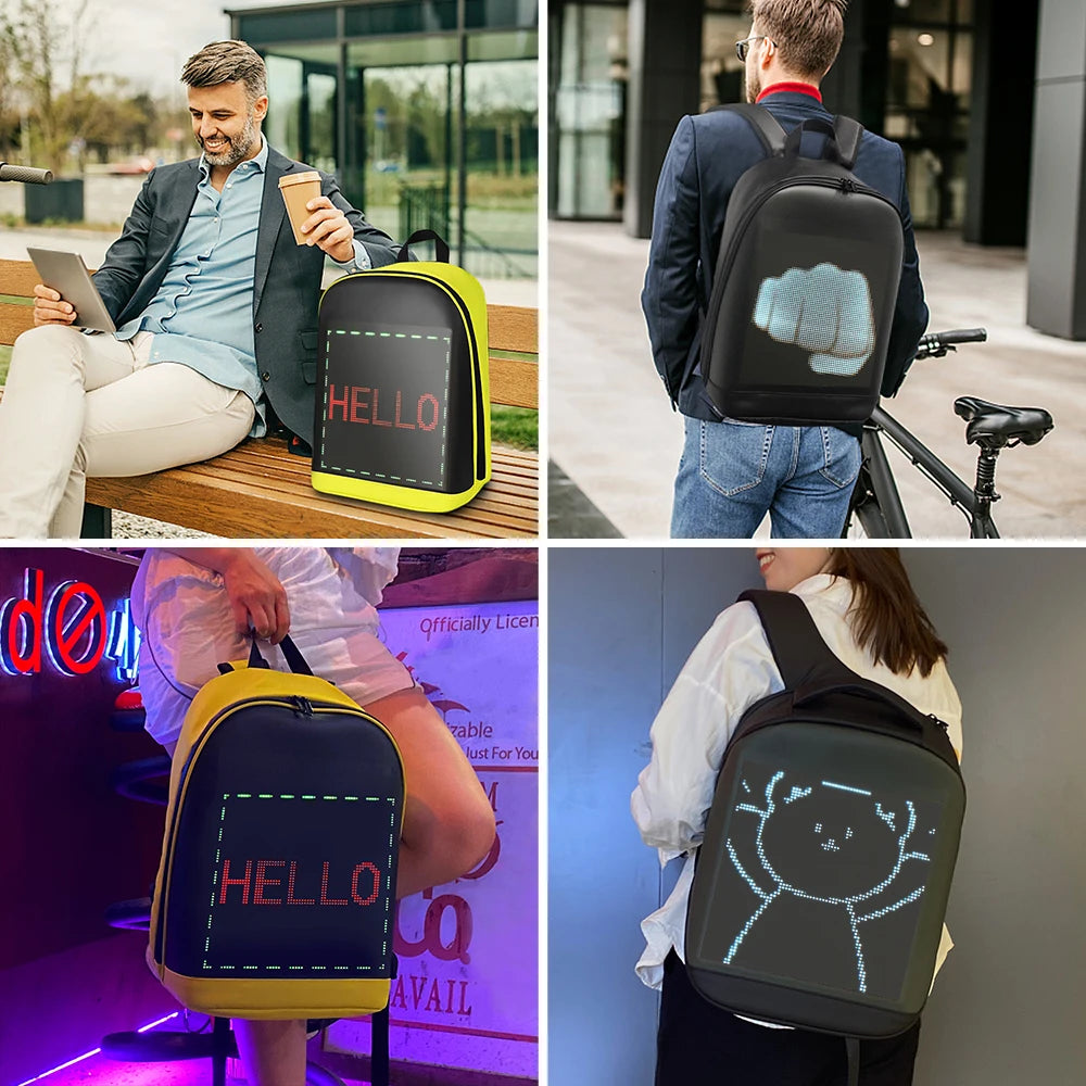 LED Color Screen Customizable Backpack Travel Bag Pack School Bag for Men Women College Students Outdoor Travel Equipment