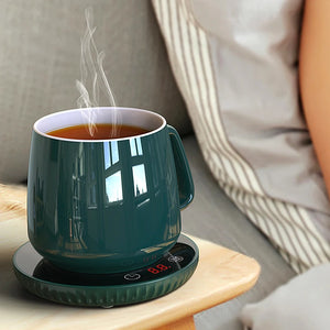 Electric Heating Coaster Beverage Milk Coffee Mat Tea Coffee Heater Warmer Mug Kitchen Service Cup Heating Coaster EU Plug