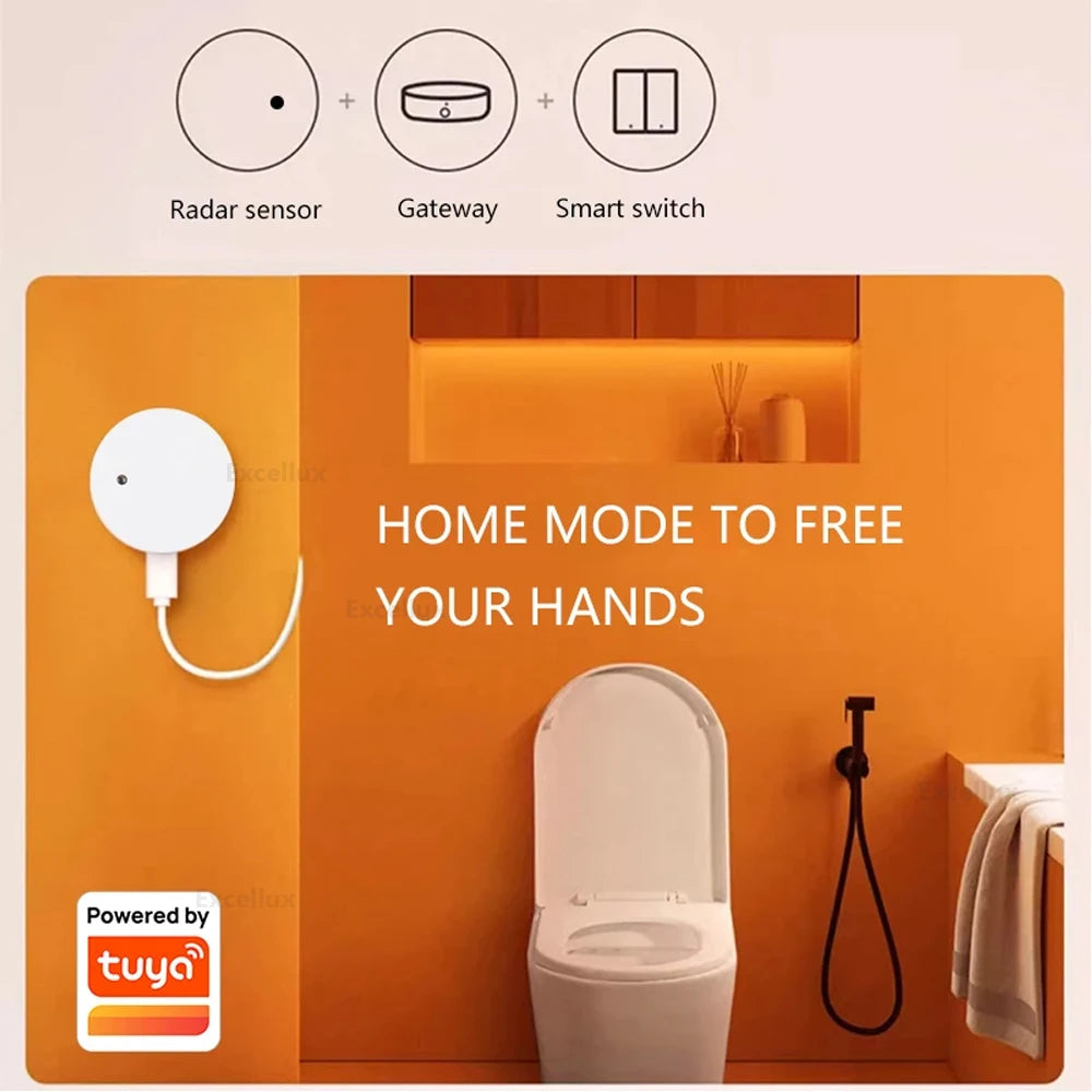 Tuya WiFi Zigbee Human Presence Detector,Luminance/Distance Detection,Mmwave Radar Motion Sensor Tuya Smart Life Home Automation