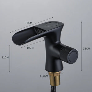 LED Digital Basin Faucet Black Bath Basin Mixer Brass Temperature Display Faucet Smart Tap Sink Faucet For Bathroom A186