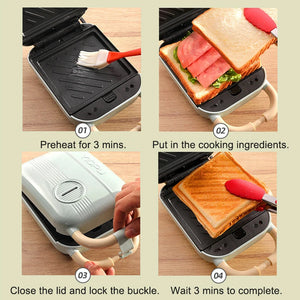 Mini Sandwich Machine Breakfast Maker Multi Cookers Toasters Electric Ovens Hot Plates Bread Pancake Waffle Donuts - Stereotech