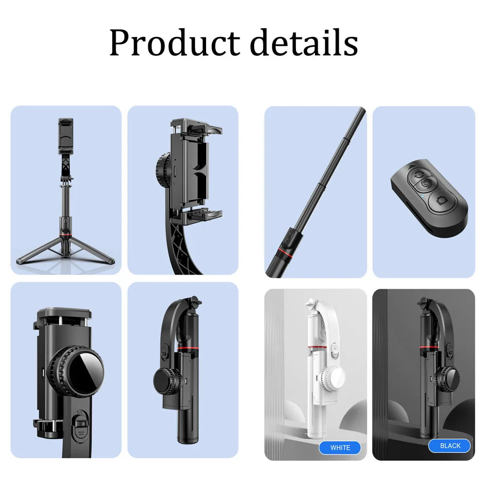 Handheld Gimbal Bluetooth Stabilizer with Tripod selfie Stick Folding Gimbal for Smartphone Samsung Xiaomi iPhone Huawei