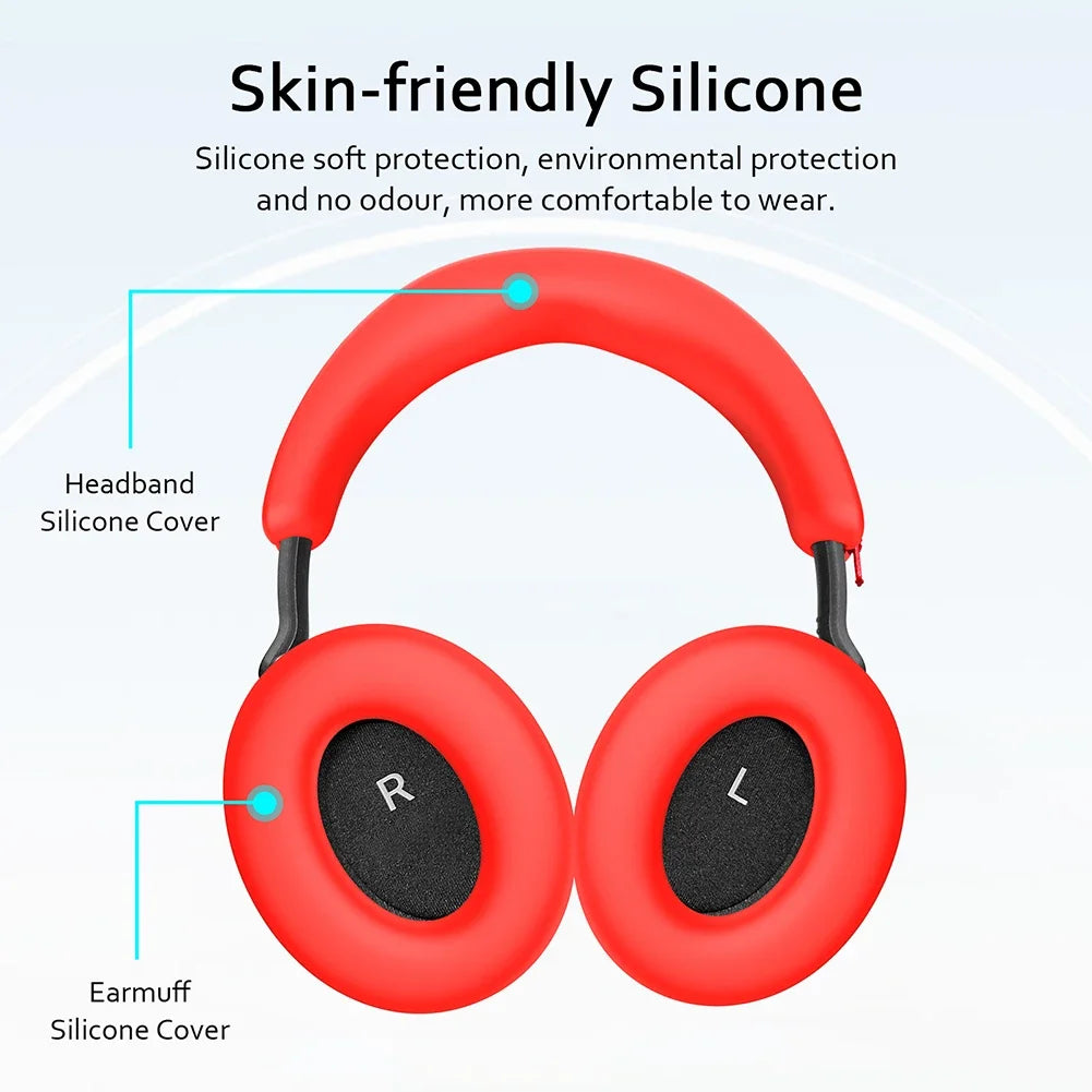 Silicone earphone protective cover suitable for Sennheiser MOMENTUM 4 earphone ear pads, head pillowcases, anti drop
