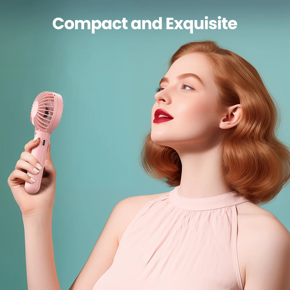 TOPK Mini Portable Fans Handheld USB Rechargeable Fan Mini Desktop Air Cooler Outdoor Fan Cooling Hand Fans Ventilation Fan - Stereotech