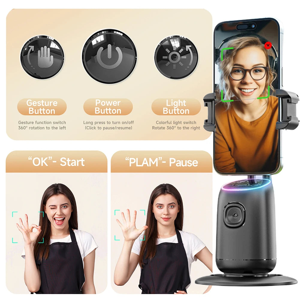 Mobile Gimbals Stabilizer For Smartphones Fully Automatic Tracking Gimbals For Streaming Video - Stereotech