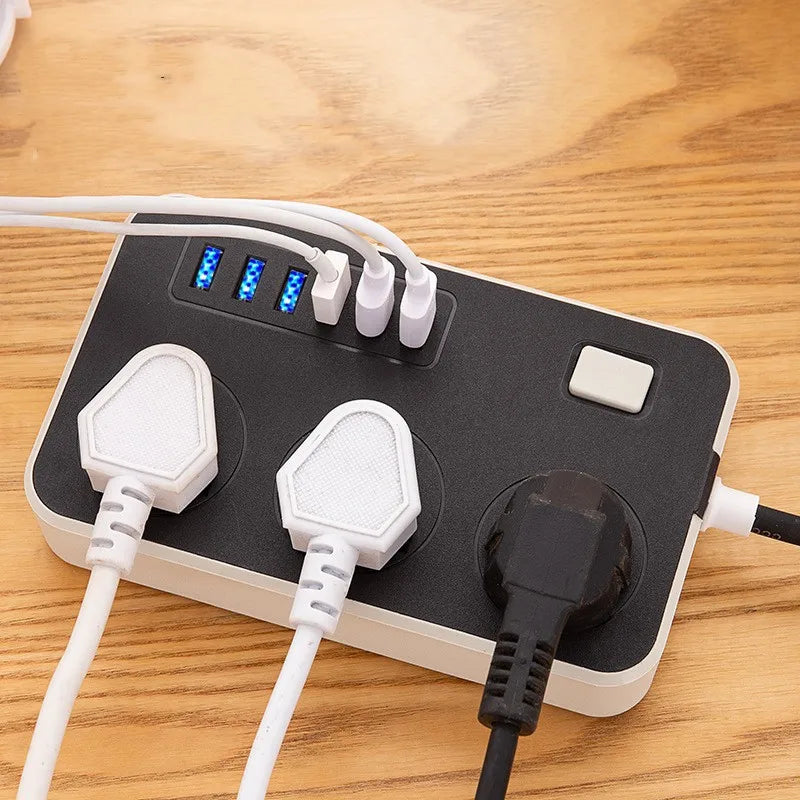 Power Multi Tap Universal Plug EU US UK Outlet Power Strip with 2 m Extension Cord AC Type C USB Port Charge Electrical Socket