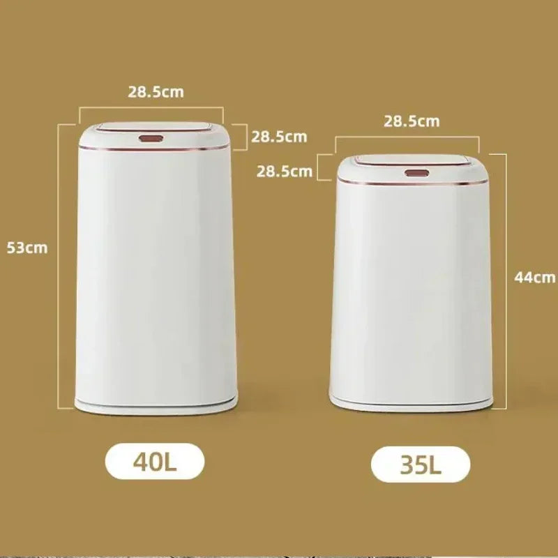 40L Smart Trash Can Large Capacity Automatic Sensor Waste Garbage Bin Kitchen Barthroom Dustbin Electric Touchless Wastebasket