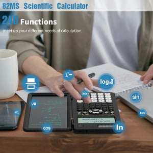 NEWYES Mini Scientific Calculator with Writing Tablet Calculators Notepad Memo Office Electronics School Supplies 991es Ms 82ms - Stereotech