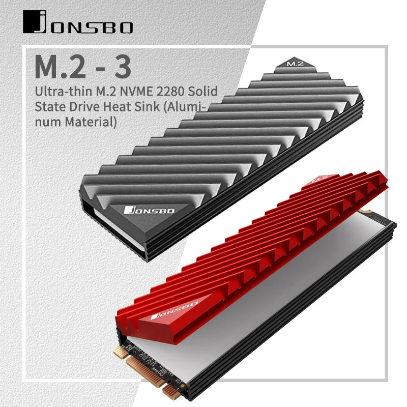 JONSBO M.2 SSD NVMe Heat Sink 2280 Solid State Hard Disk Aluminum Heatsink with Thermal Pad PC Accessories
