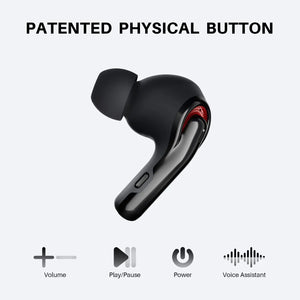 Tribit FlyBuds C1 True Wireless Earbuds Bluetooth Earphones Bluetooth 5.2, 4 Mics 50H Playtime Clear Calls Volume Control