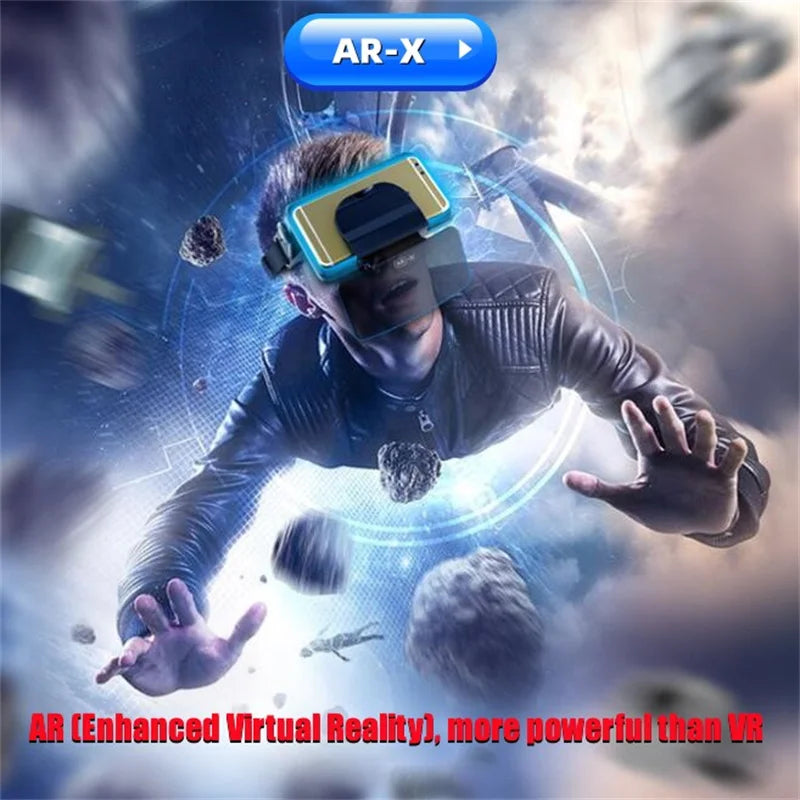 AR-X VR Glasses Virtual Reality 3D Glasses HD IMAX Game Cardboard VR Headset For 4.7-6.3&quot; Smartphone Foldable Enhanced VR Helmet