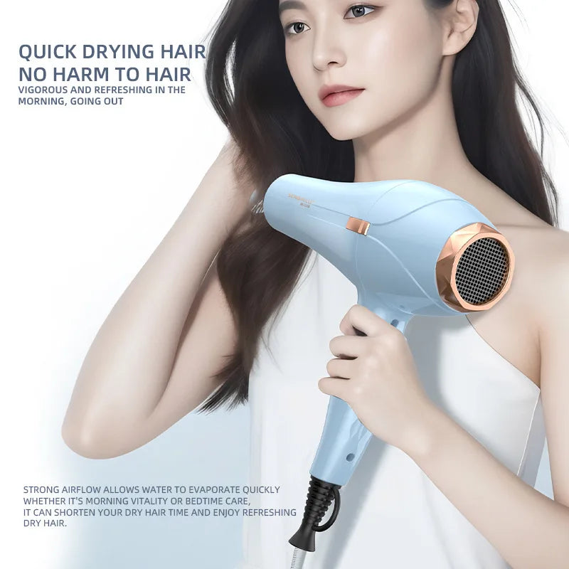 New Quick Drying Hair Dryer US/UK/EU Plug Household Blue Light Cold and Hot Air 110V，220V Hammer Hair Dryer