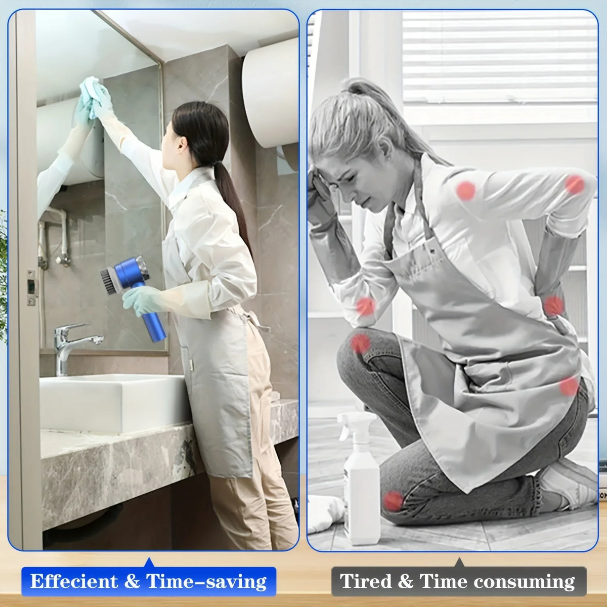 Xiaomi Electric Cleaning Brush Multifunctional Kitchen Bathroom Toilet Portable Powerful Clean Brush 5 Brush Heads LED Display