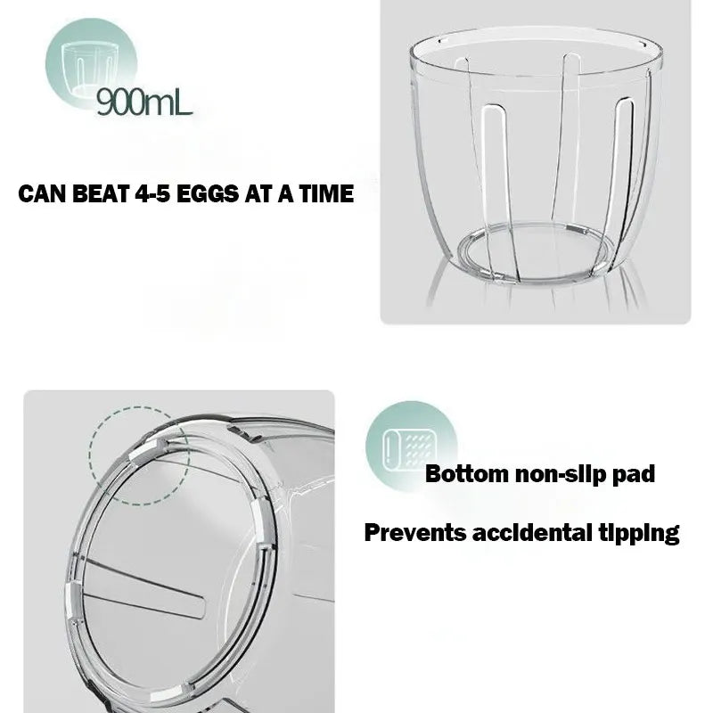 Electric Milk Frother Household Automatic Whisk Whipped Cream Mixer USB Rechargeable Food Blender Whisk Wireless Stand Mixer - Stereotech