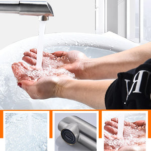 Brushed Nickel Kitchen Touchless Faucets Stainless Steel Sink Infrared Mixers Bathroom Smart Sensor Faucet Rotatable Vanity Tap
