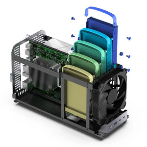 JONSBO N1 Small Chassis NAS PC Case Storage All-in-One Server Multimedia Support 5 Disk Hot-Swap Chassis Computer Case 14CM Fan