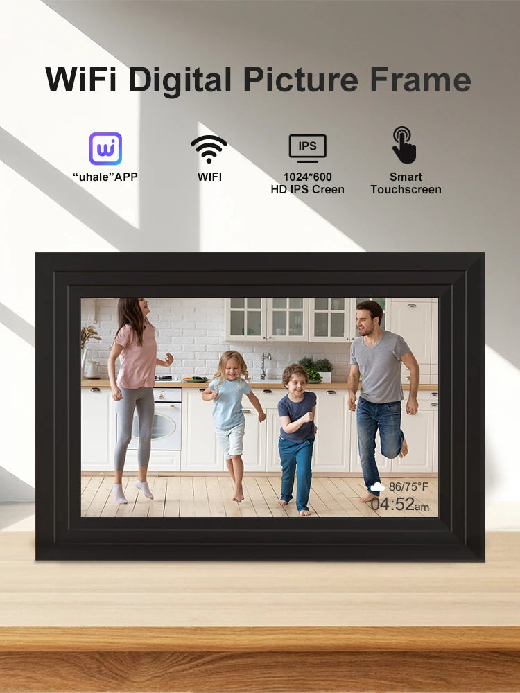 Newest 10.1 Inch Smart WiFi Digital Photo Frame 1280x800 IPS LCD Touch Screen Built in 32GB Memory Good Gift