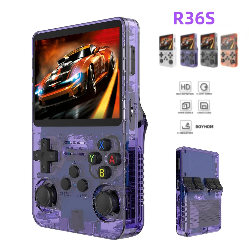 R36S Retro Handheld Video Game Console Linux System 3.5 Inch IPS Screen Portable Pocket Video Player 64GB RG35S Plus