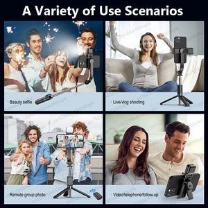 Selfie Stick Tripod with Detachable Phone Holder Wireless Bluetooth Portable Stabilizer for Smartphone Samsung Xiaomi iPhone - Stereotech